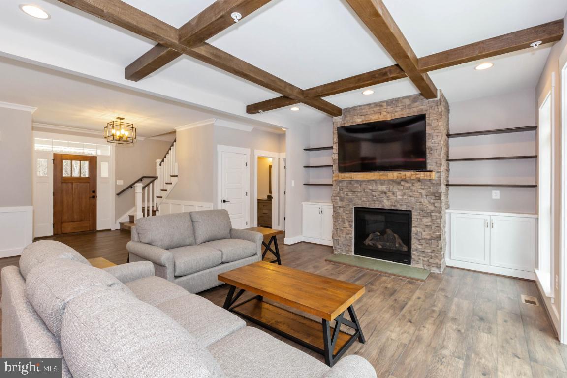 16905 Hughes Road Poolesville, MD 20837 - Photo 4 of 11 Beautiful detail: stone fireplace & ceiling beams