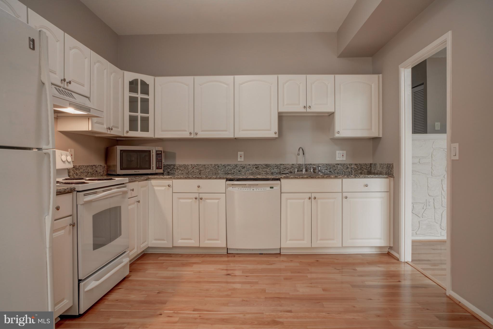 11616 Ivystone Court, Unit 301 Reston, VA 20191 - Photo 4 of 29 a kitchen with granite countertop white cabinets and white stainless steel appliances