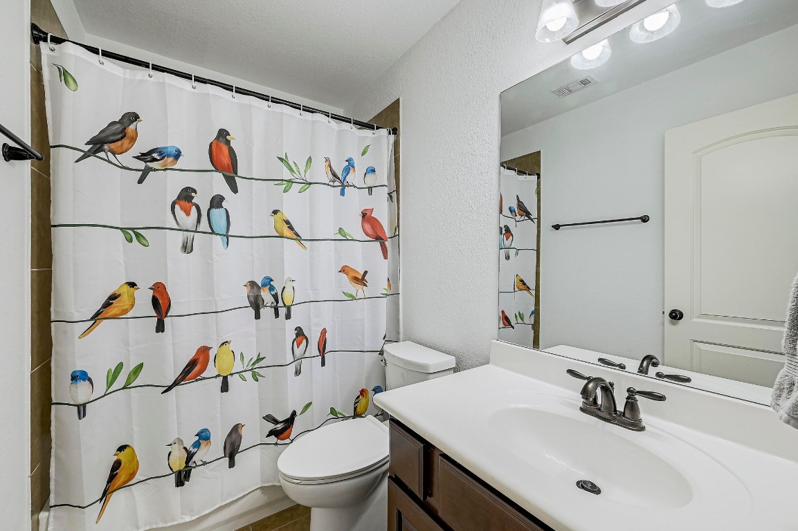 2229 Turtle Mountain Bend Austin, TX 78748 - Photo 31 of 38 a bathroom with a sink mirror and toilet
