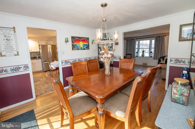 a dining room with a table or chairs and a dining table