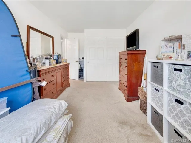 a bed room with a bed and a television