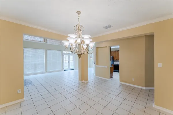 a view of a livingroom with a chandelier