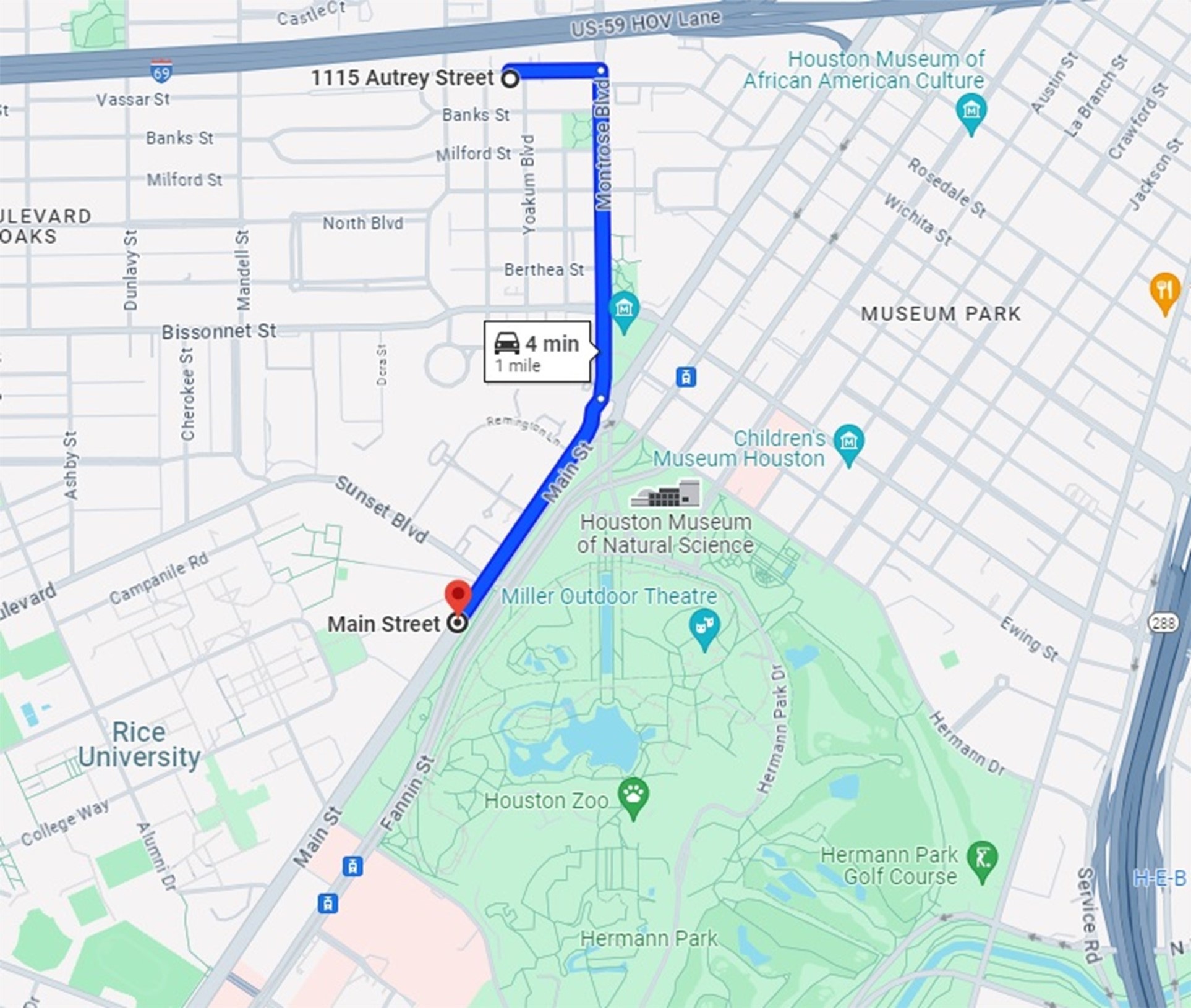 1111 Autrey Street, Unit 5 Houston, TX 77006 - Photo 17 of 33 Map