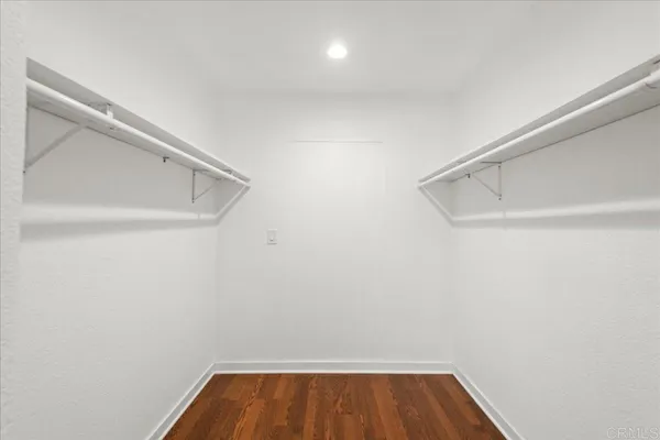 a view of small space with racks on the wall