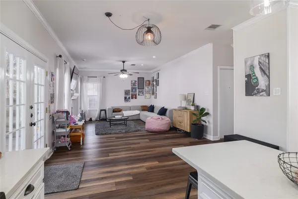 a living room with furniture