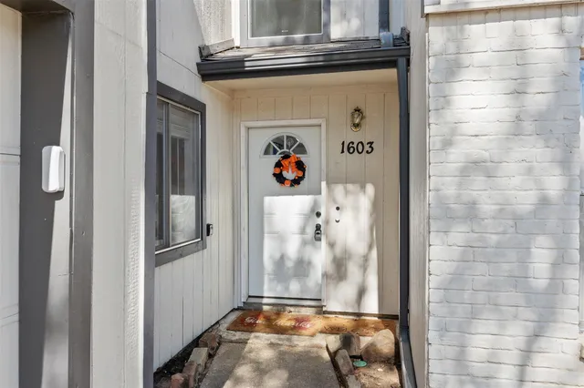 a view of a door of the house