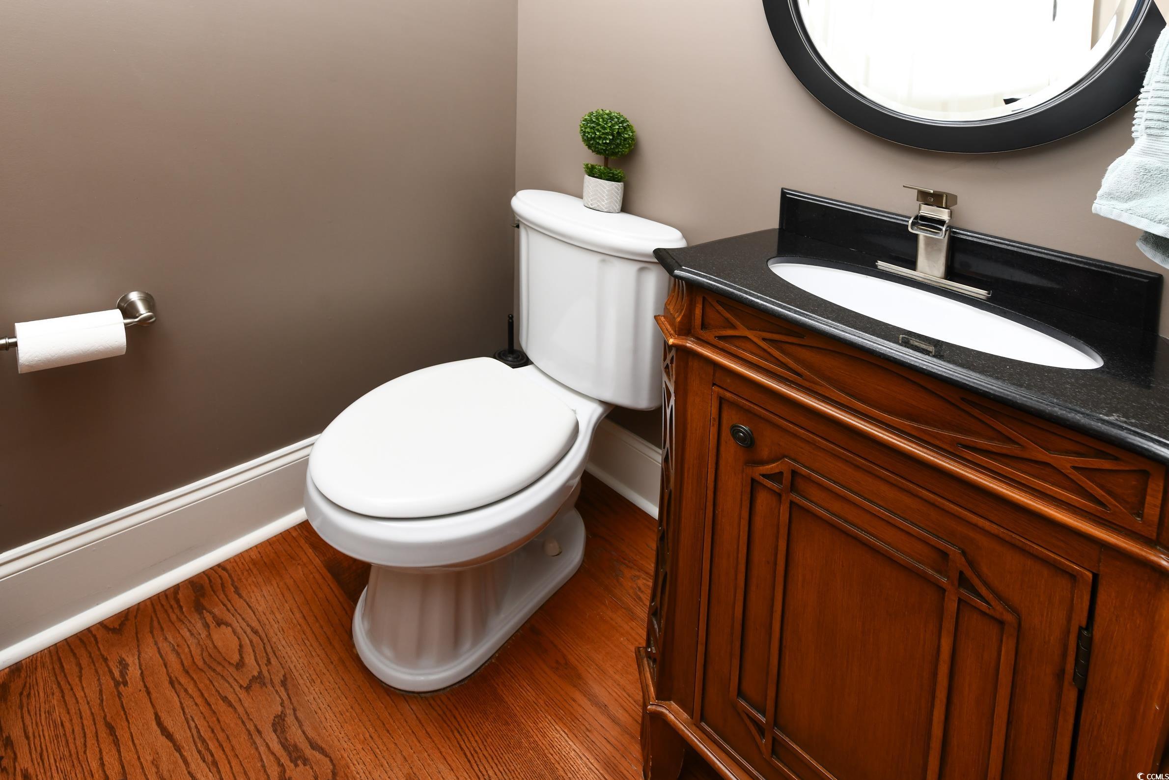 25 Orchard Avenue Murrells Inlet, SC 29576 - Photo 9 of 40 Bathroom with wood-type flooring, vanity, and toil