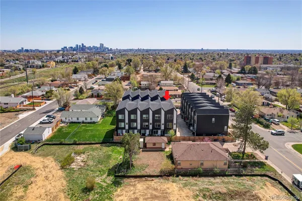 an aerial view of residential building with outdoor space