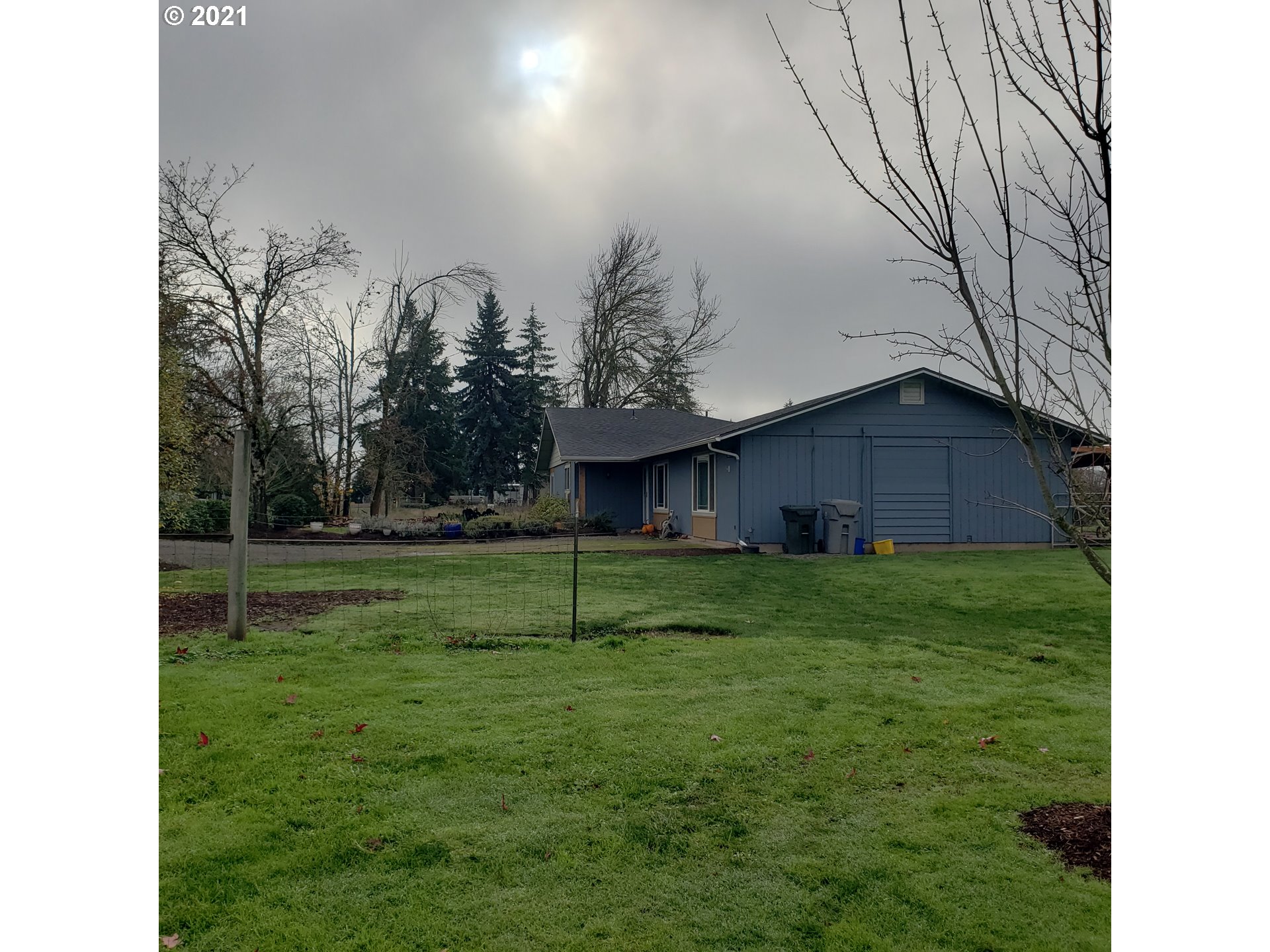 27225 Dave Road Canby, OR 97013 - Photo 3 of 31 a view of a backyard with a plants and large trees
