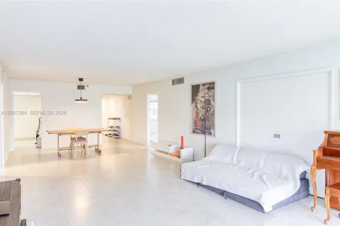 a living room with a large window