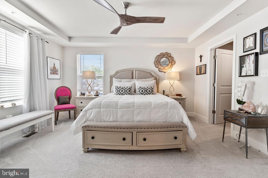 6882 Barrowfield Place Bryans Road, MD 20616 - Photo 22 of 34 a spacious bedroom with a bed and a chandelier