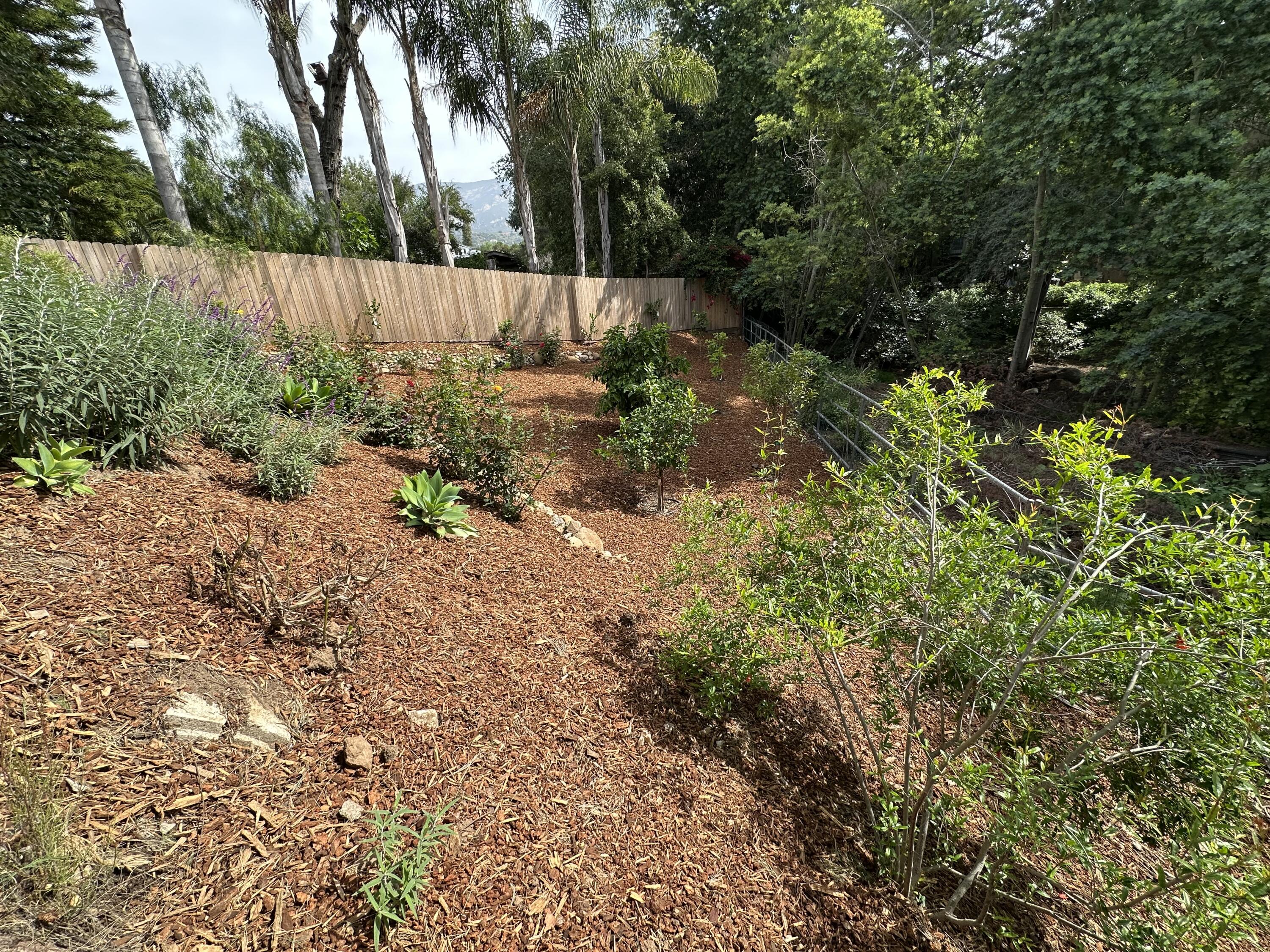 496 North La Cumbre Road Santa Barbara, CA 93110 - Photo 25 of 26 a backyard of a house with lots of green space