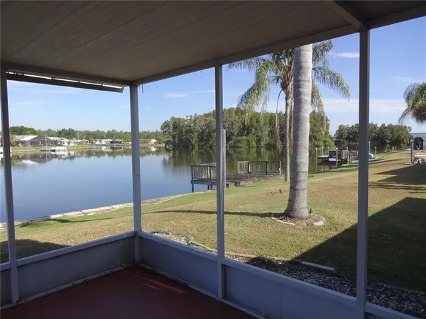 a view of lake from a window