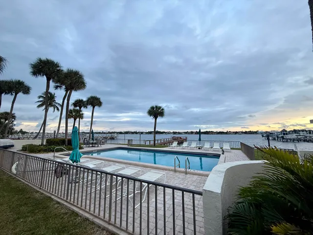 a view of a balcony with lake view