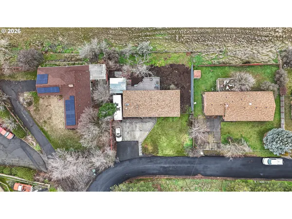 an aerial view of a house