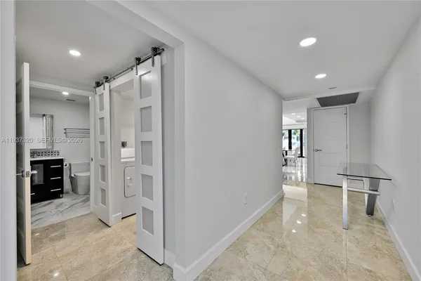 a city view with tall buildings