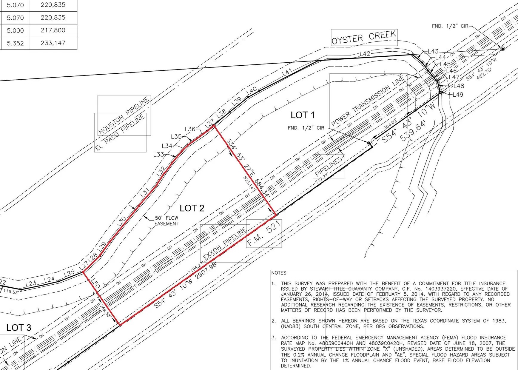 Lot 2 Fm 521 Angleton, TX 77515 - Photo 24 of 26 Suvery shows lot has 1194 Feet of FM 521 Road Frontage