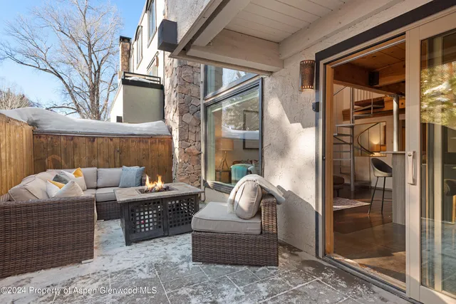 a outdoor space view with a sitting space