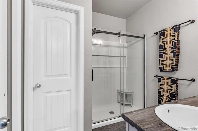 a bathroom with a shower