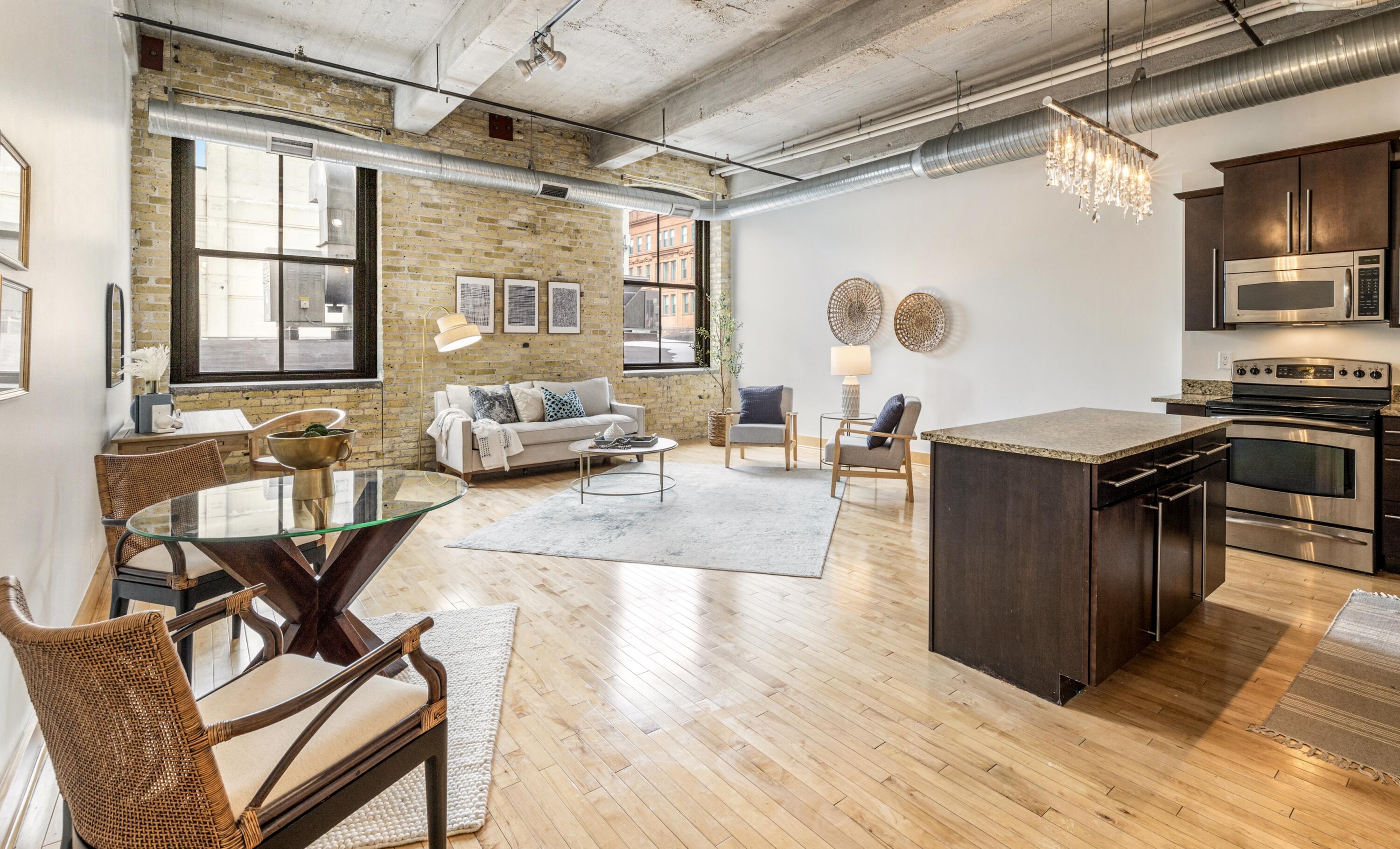 239 East Chicago Street, Unit 210 Milwaukee, WI 53202 - Photo 6 of 13 Kitchen & Living Room