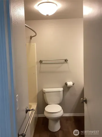 a bathroom with a toilet