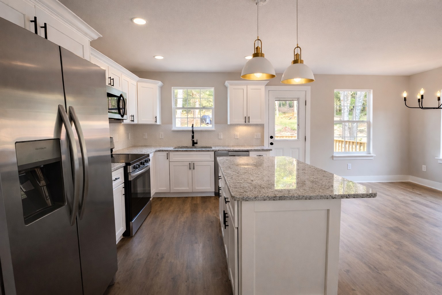 4619 Chapel Hill Road Southside, TN 37171 - Photo 9 of 28 a kitchen with stainless steel appliances granite countertop a sink a stove a refrigerator cabinets and a dining table