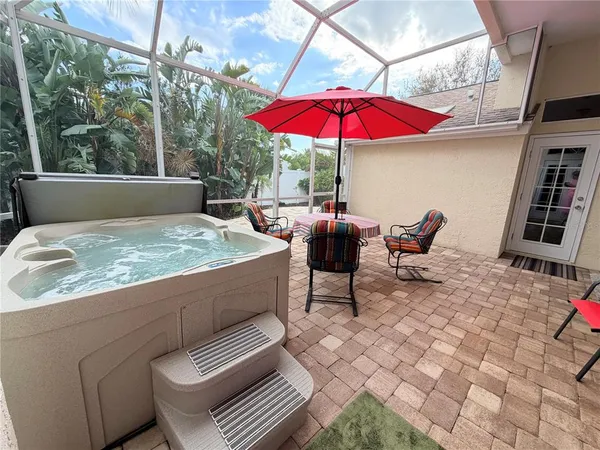 a view of a outdoor space with a patio