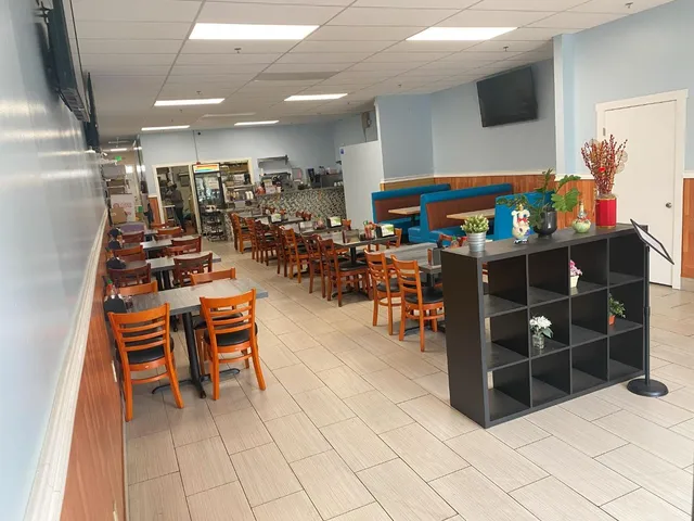 a view of a room with racks