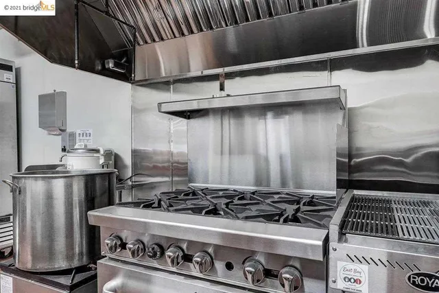 a kitchen with lots of counter top space