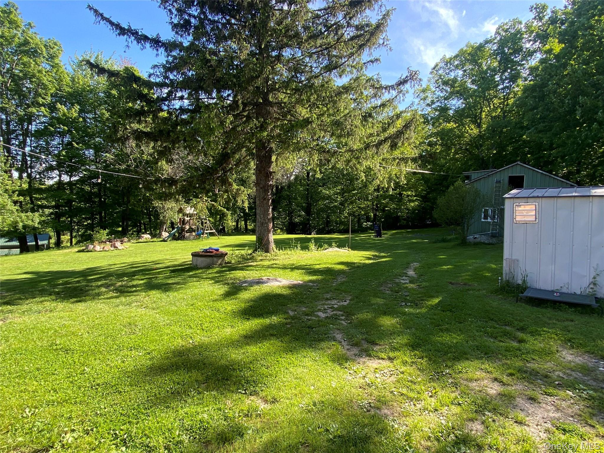 894 Upper Mountain Road Pine Bush, NY 12566 - Photo 24 of 35 View of grassy yard featuring a playground and view of scattered trees