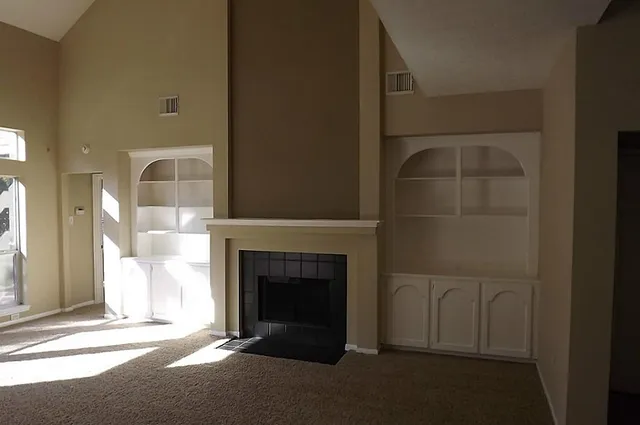 an empty room with a window