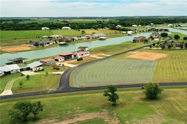 a view of a water with an outdoor space