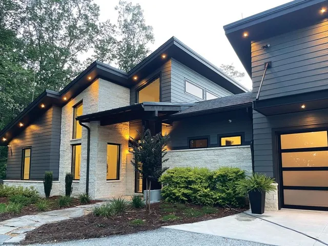 a view of a house with a garage