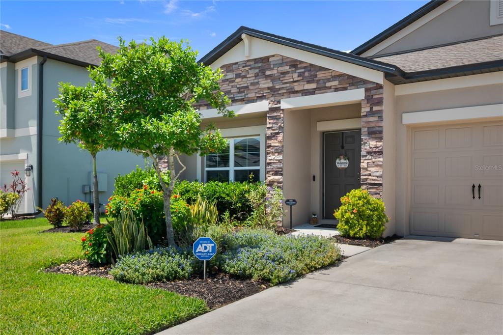 18428 Malinche Loop Spring Hill, FL 34610 - Photo 38 of 62 a front view of a house with garden
