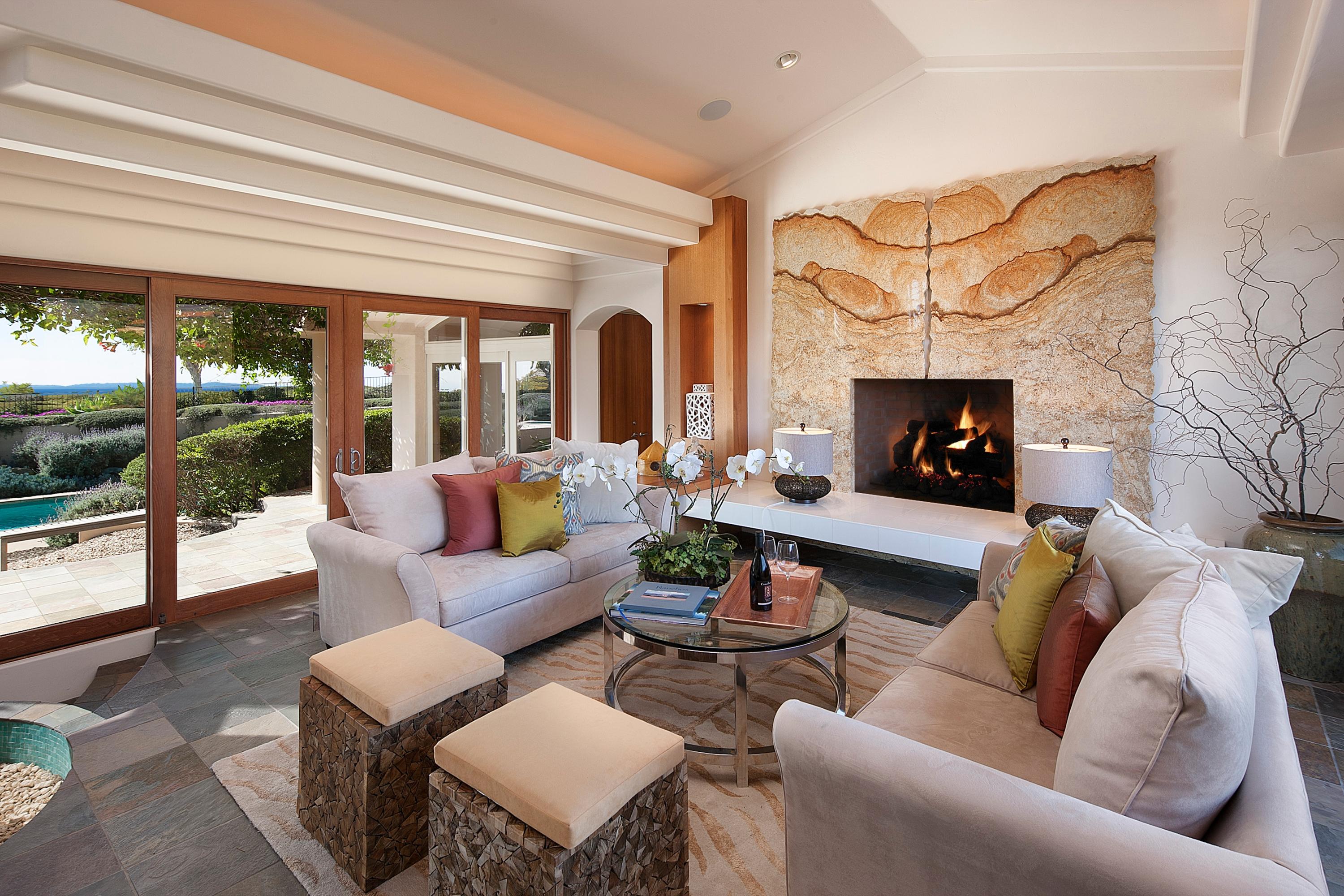 2260 Ortega Ranch Road Summerland, CA 93067 - Photo 3 of 16 a living room with furniture fireplace and a large window