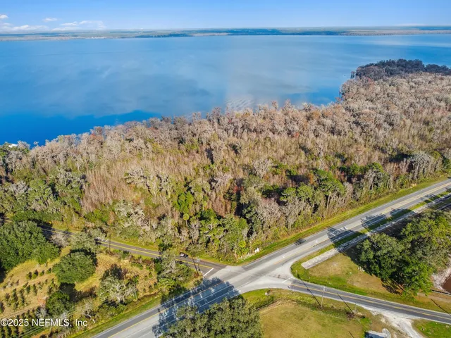 a view of a lake with a mountain