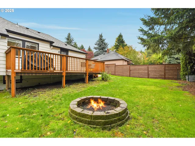 a view of a backyard with a garden