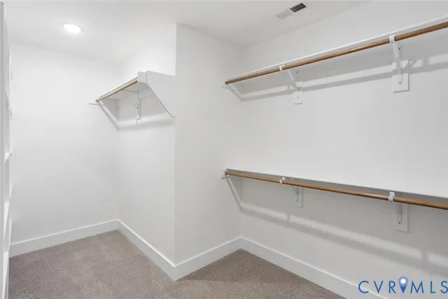 a view of small space with racks on the wall