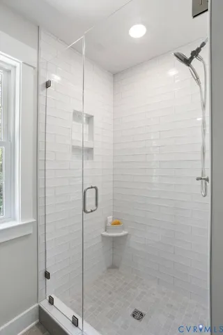 a bathroom with a shower