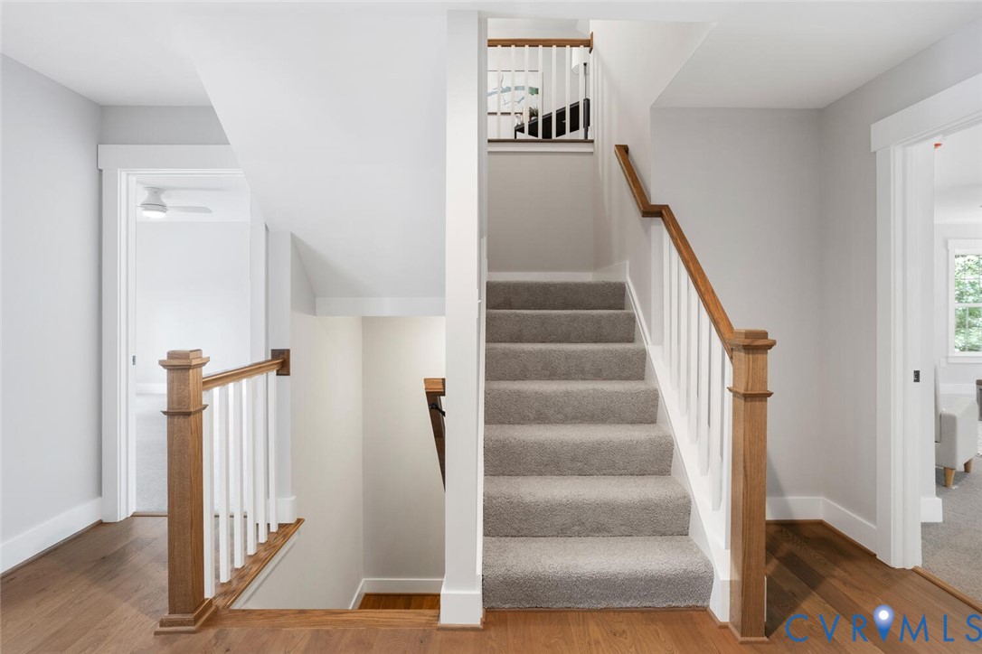 13800 Summerlook Lane Chesterfield, VA 23832 - Photo 40 of 49 a view of staircase with white walls and railing