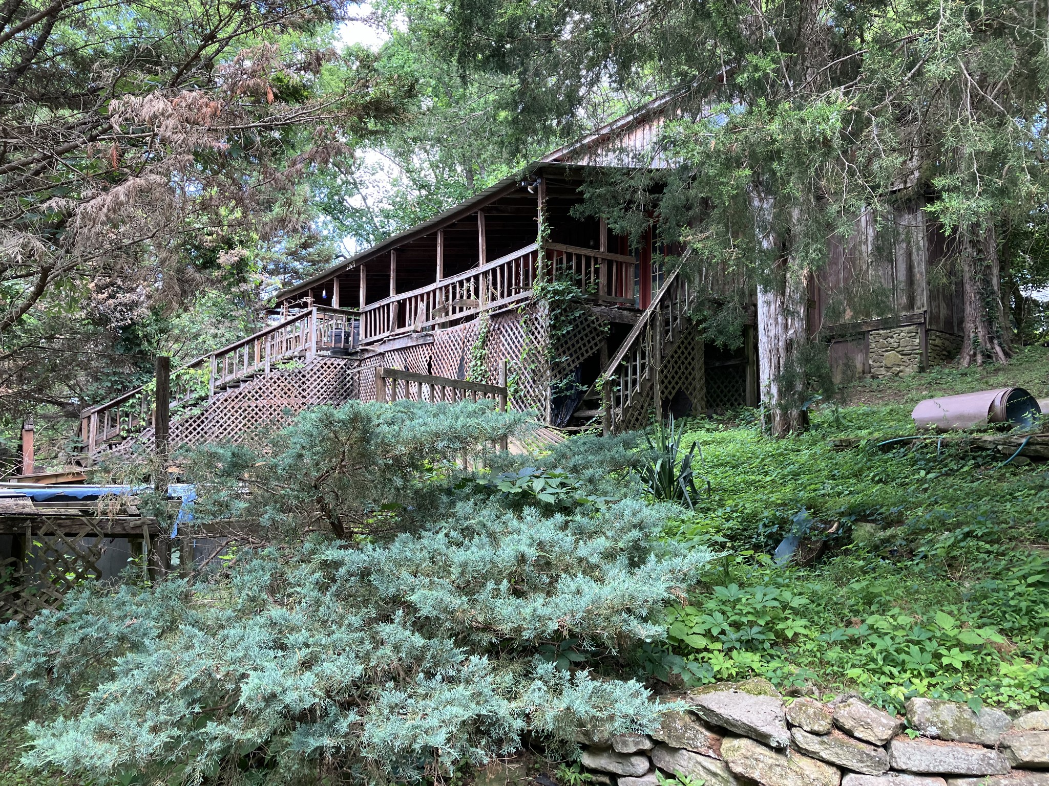 a backyard of a house with lots of green space