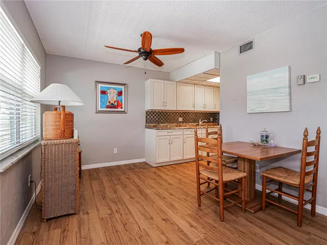 a workspace with wooden floor