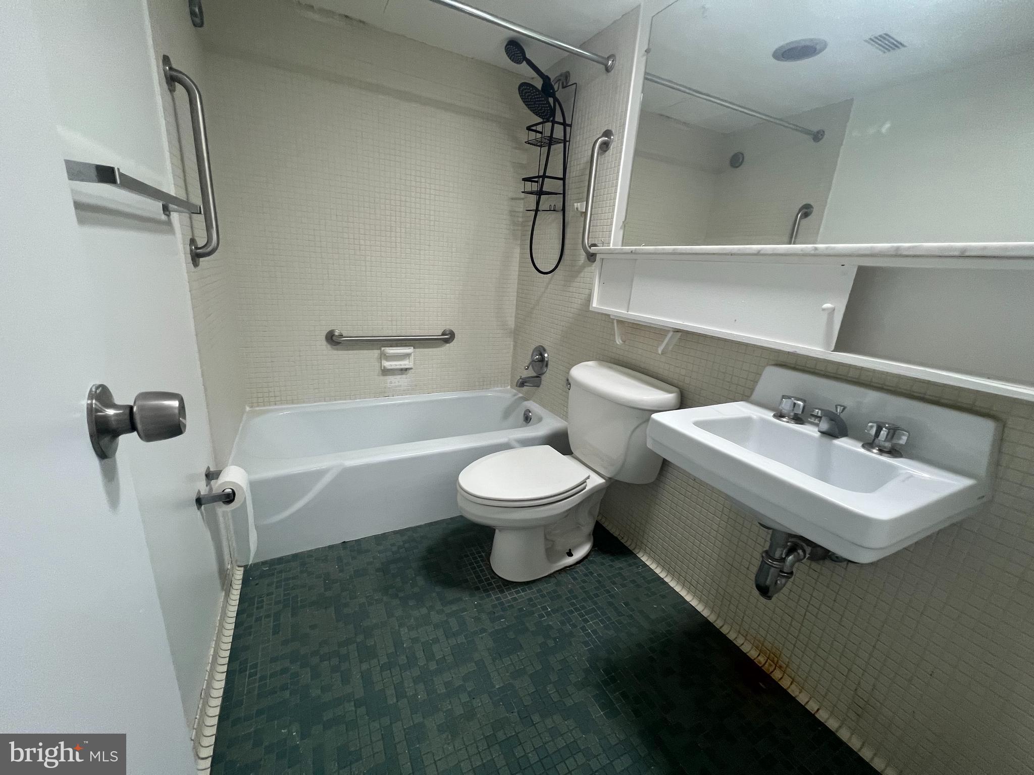 490 M Street Southwest, Unit 505 Washington, DC 20024 - Photo 9 of 12 a bathroom with a sink a toilet and a bathtub