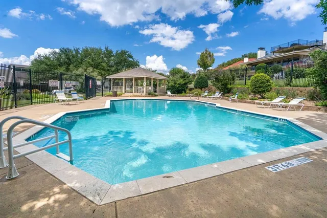 a view of a park with slide