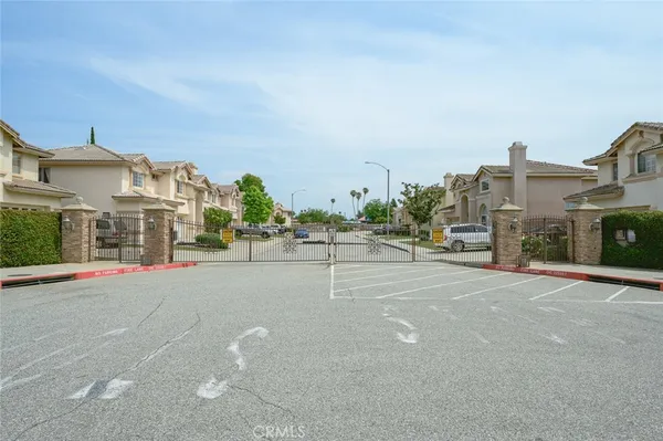 a view of a city street with a building