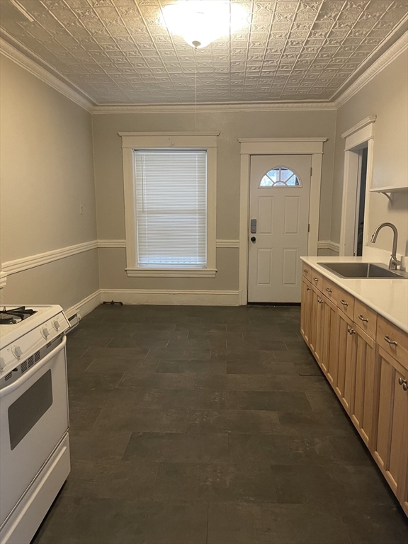 245 Sargeant Street, Unit 2 Holyoke, MA 01040 - Photo 3 of 9 a view of a kitchen with a sink dishwasher and a fireplace
