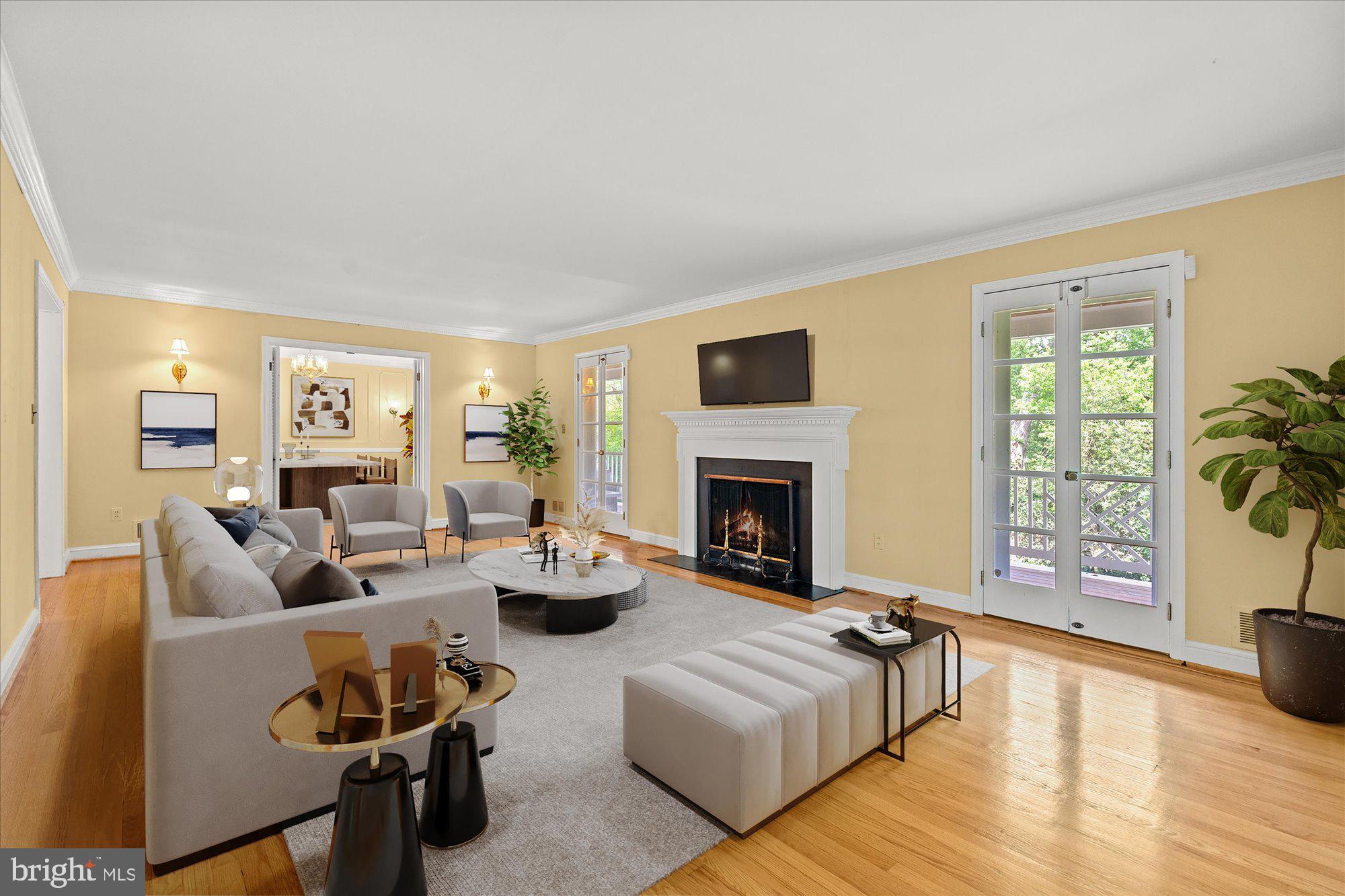 8300 Kerry Road Chevy Chase, MD 20815 - Photo 5 of 42 a living room with furniture and a fireplace