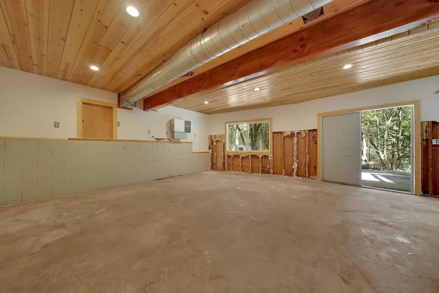 a view of backyard with green space