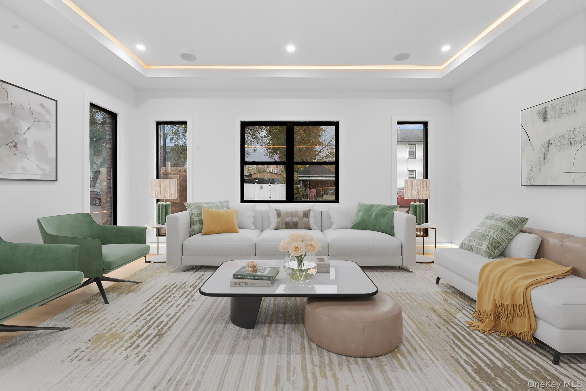 116-20 194th Street Queens, NY 11412 - Photo 14 of 27 Living area with recessed lighting and a raised ceiling