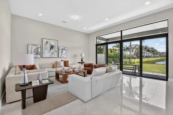 a living room with furniture and a couch